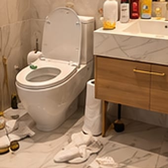 Bathroom Deep Clean — before
